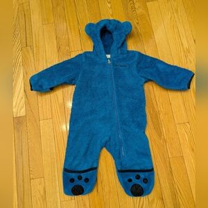 Columbia Cozy Blue Fleece Footie with Bear Ears
